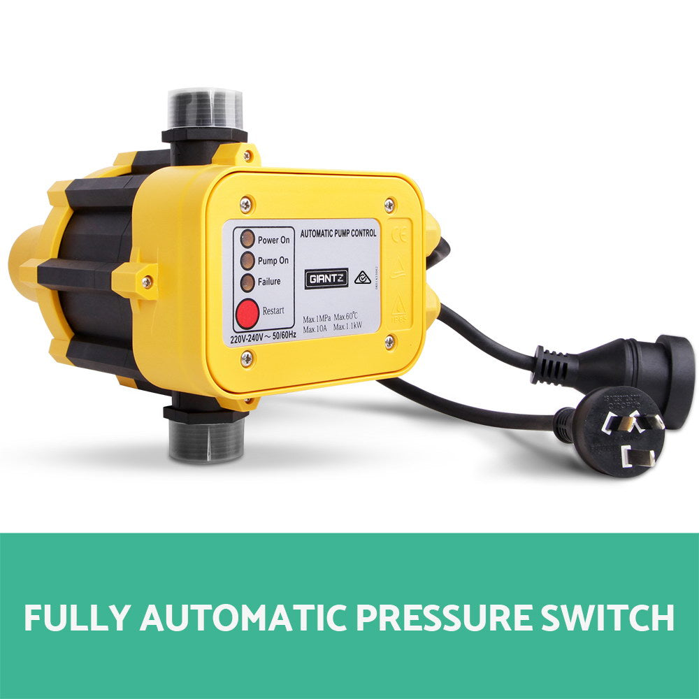 Giantz Peripheral Water Pump Garden Boiler Car Wash Auto Irrigation QB80 Yellow