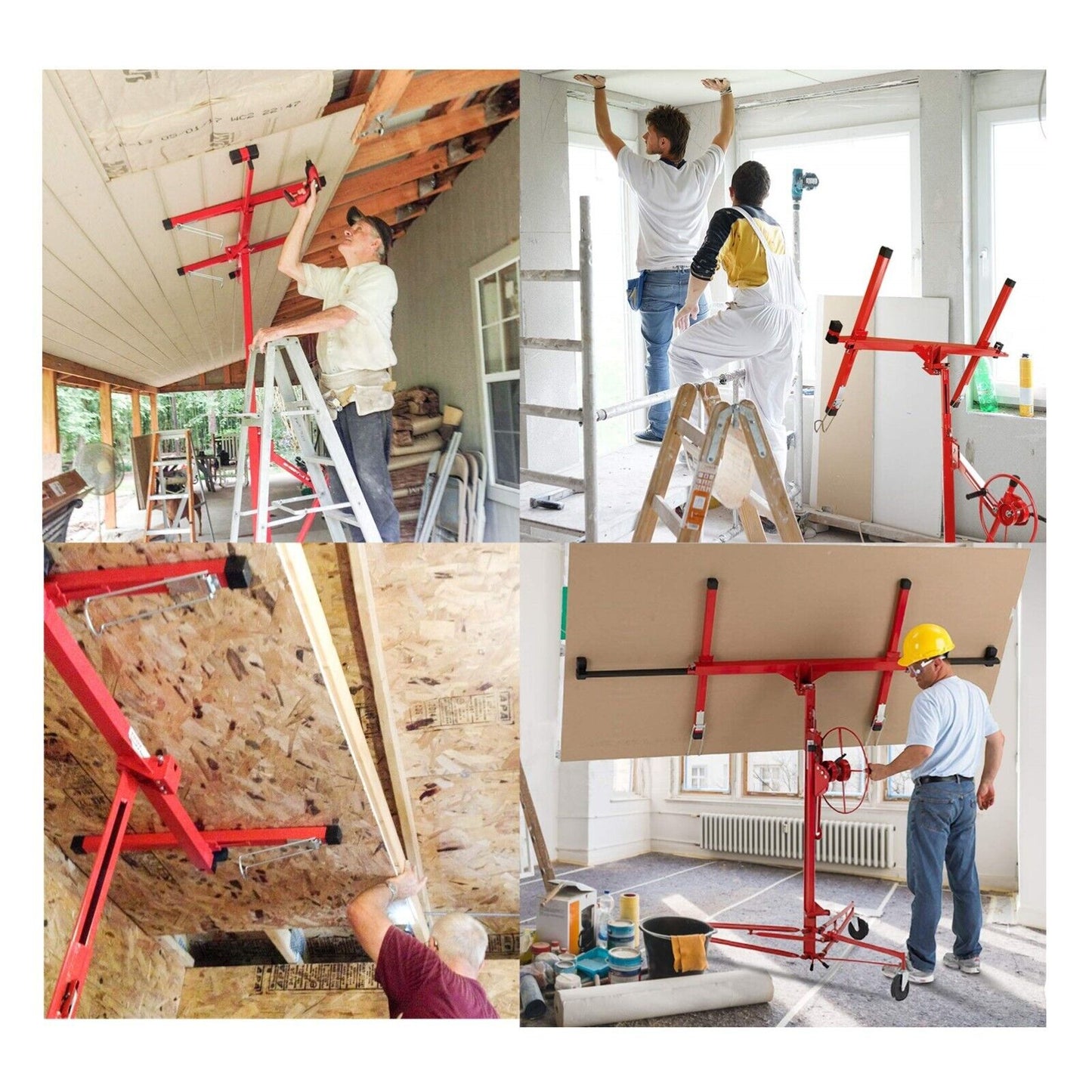 16FT Drywall Gyprock Panel Lifter Plaster Board Sheet Hoist Lift Plasterboard
