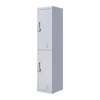 2-Door Vertical Locker for Office Gym Shed School Home Storage